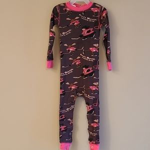 "Don't Moose with me" brown/pink snug fitting trap door footless sleeper/footie